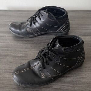 Ecco Womens Black Leather Lace Up Bootie Shoes Womens Size 39 Gore-Tex Comfort